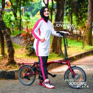 Rocella Setelan Kaos Olahraga Perempuan Dewasa Muslimah Lengan Panjang Premium Import Terbaru