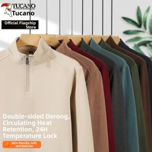 TUCANO | Thermal Long Sleeve Mens Sweatshirt Double-sided De绒 Collar Zipper