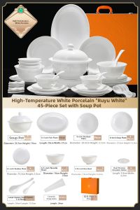 mornenjoy | Underglaze Color High-white Pure Beautiful Dinnerware Set