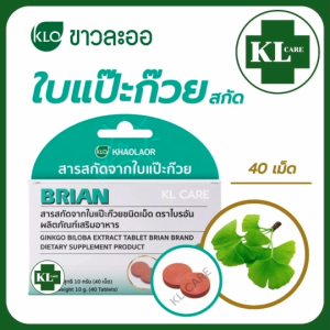 Ginkgo Biloba Extract ใบแปะก๊วย สกัด จิงโกะ ลดปวดหัวไมเกรน เวียนหัว บ้านหมุน 40 เม็ด ของแท้100%