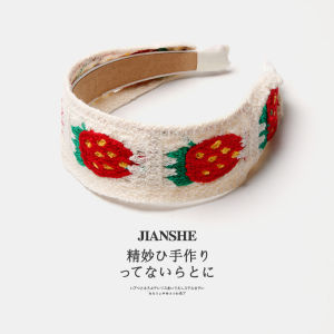 Knitted Wide Edge Wool Flower Hairband Womens New 2024 Autumn Winter Face Washing Hairband Bangs Pressing Card Hair Ties