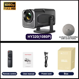 Mini Projector 1080P with 4K Support 390 ANSI Smart Portable Video Projector Bedroom WiFi6 BT5.0 Auto Keystone 180° Rotatable