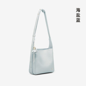 La Festin Genuine Top Layer Cowhide Leather Bucket Bag Womens Crossbody Bag Casual Simple Style No Handle Magnetic Buckle Closure