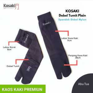 KOSAKI Plain L Kaos Kaki Muslimah Kaos Kaki Jempol - Abu Tua