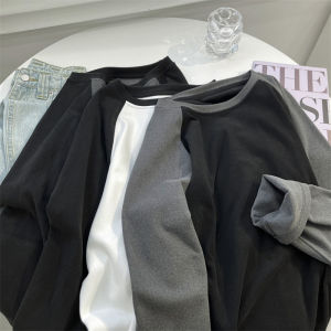 หนาขึ้น เสื้อยืดแขนยาว ผู้หญิง ฤดูใบไม้ร่วง ฤดูหนาว Warminsert Shoulder Retro ดีไซน์ หลวม Fit ทันสมัย เสื้อท่อนบน Art Luo