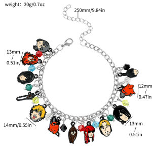 Japan Anime Chainsaw Man Enamel Charm Bracelet Cartoon Figure Pochita Denji Pendant Bangle for Men Women Personality Accessories
