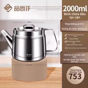 PINSHANGZUO | Bình Lọc Và Lưu Trữ Dầu Inox Dày Đạt Tiêu Chuẩn Thực Phẩm