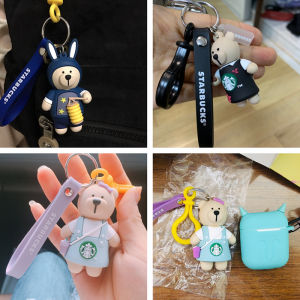 Starbuck Official Store Starbuck Bear Online Celebrity Keychain Korean Creative Couple Bag Cute Cartoon Car Gift Pendant Starbuck Tumbler Starbuck Keychain