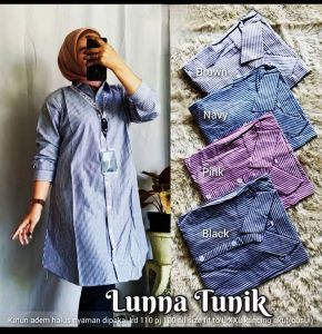 Tunik garis kekinian/Tunik salur lidi