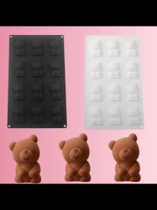 Khuôn Nướng Bánh Silicon Hình Gấu Dùng Làm Bánh Mousse Sôcôla Kẹo Bánh Pudding Thân Thiện Với Môi Trường Dụng Cụ Làm Món Tráng Miệng Cho Trẻ Em