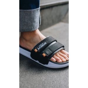 Wajendra x MNDY - Pervez Black: Sandal Selop Slide Pria & Garansi Tukar Ukuran