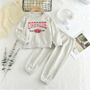 Bear Leader Kids pakaian Girl Set 3 hingga 7 tahun kanak-kanak surat pakaian percetakan lengan panjang Sweatershirt dan seluar sukan 2 Pieces suit pakaian kasual gadis bayi Autumn
