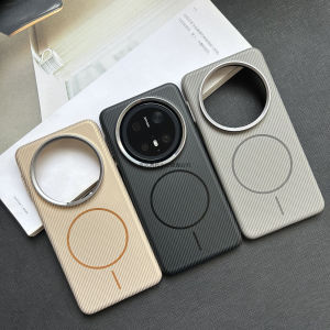 Huawei Mate70Pro Full Cover Magnetic Suction Large Hole Metal Lens Ring Hard Shell Protective Case Lightweight Thin Fiber Kevlar Pattern Anti-Fall