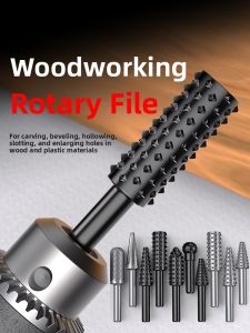 Blue Triumph Woodworking Rotating File Hardwood Slotting Hole Expansion Alloy Carving Wood Polishing Drill Bit Special Purpose