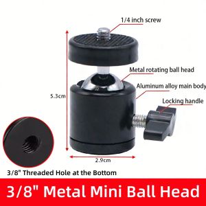 Metal Camera Ball Head Rotation Tripod Ballhead 3/8 1/4 Screw Mount Adapter Bracket for Camera Phone Clip Monopod Accessories