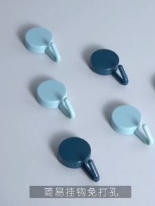 Round Hook 北欧圆形小挂钩 Cangkuk Bulat Gaya Nordic Lekat Dinding Sticky Wall Hook Non-Marking Free Punching Hanging Key Colorful