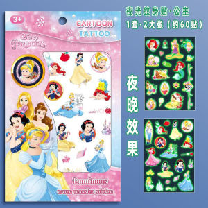 Fluorescent Cartoon Patterned Night Glow Tattoo Stickers Waterproof Washable Princess Cute Girl Bracelet Water Transfer Stickers