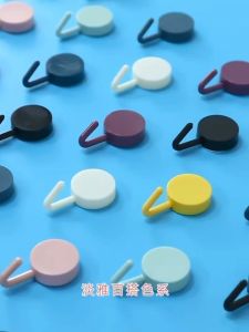 Gantungan Hook Bulat Polos Gantungan Tempel Dinding Macaron Serbaguna