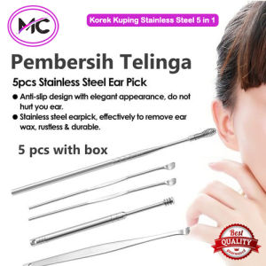 Korek Kuping Stainless Set 5in1 Pembersih Telinga Anti Karat Super Bersih Original Ear Wax