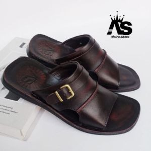 Terlaris Sendal Kulit pria Sendal kokop santai model gesper Sendal Kulit pria casual stylist n terdy