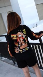 Kaos Lengan Panjang Triad T-Shirt Longsleeve 24s Putih Tshirt Graffiti | Bear Justice | Black | Baju Long Sleeve A4954