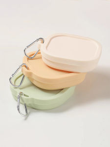 Portable Outdoor Silicone Folding Bowl High Temperature Resistant Pet Dog Food Box Travel Cutlery Dinner Box BAG AND GO