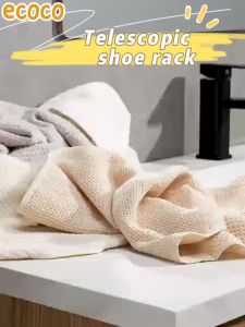 Ecoco ห้องอาบน้ำ ชั้นวางรองเท้าแตะแบบพับได้ ออแกไนเซอร์ ติดตั้งแบบไม่ต้องเจาะ พร้อมสติ๊กเกอร์ด้านหลังชั้นวางรองเท้า