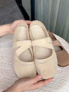 Size 35-41 Womens Fashion Mesh Mary Jane Shoes Casual School Student Flats Shoes Comfort Mom Walking Sandals