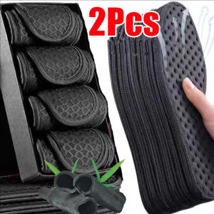 2pcs Bamboo Charcoal Deodorant Foot Insoles / Lightweight and Breathable Absorbant Sweat Insole / Elastic Mesh Sports Shoe Insoles / Soft Honeycomb Replacement Shoe Inserts for Women & Men