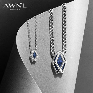 Celestine Blue Lace Agate Couple Necklace Pendant