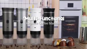 DENOKIN Portable Espresso Coffee Machine for Car & Home Camping Coffee Maker 3-in-1 Capsule Powder Travel Coffee Maker