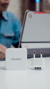 Pd Qc 3.0 Kepala Charger Fast Charging GAN02S 65W / GaN02 Pro 67W 3A Portable 3 Port Output Kompatibel untuk Laptop McBook Notebook - Garansi Resmi 1 Tahun Vivan