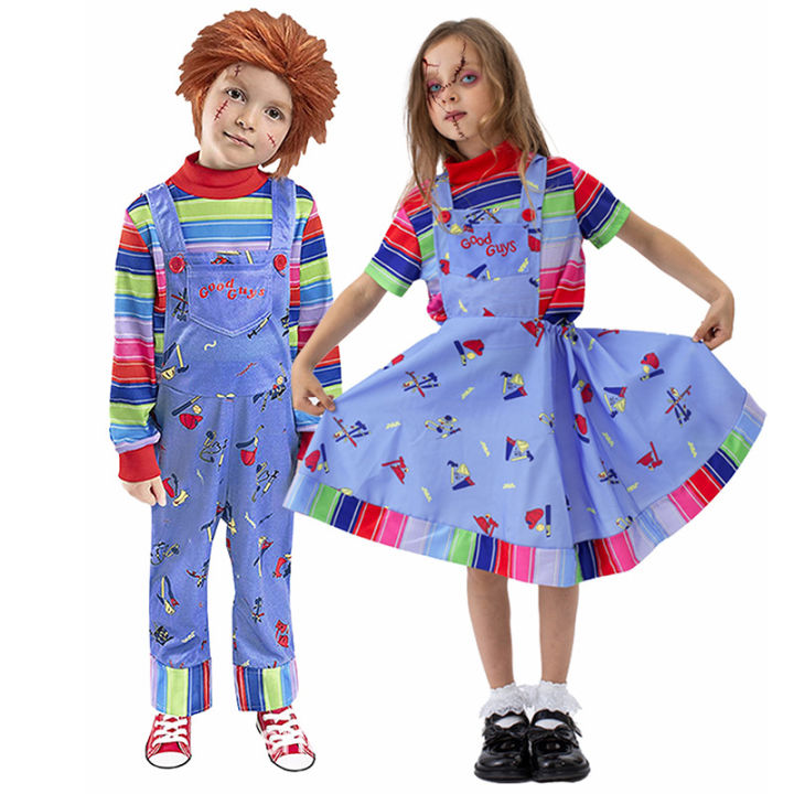 Kids Toy Store Chucky Halloween Costume for Girls, Child's Play Toddler Chucky Costume Free Gifts