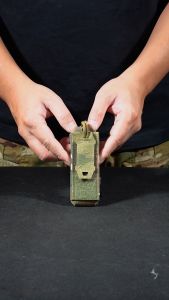 TOPTACPRO Tactical Mini Tool Pouch Storage Bag Molle Magazine Pouch for 9mm Pouch W/ Hook Handle 8516