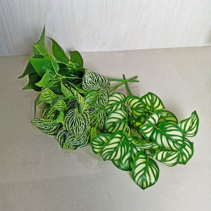 Tanaman Hias Plastik Daun Keladi Aglonema Hijau Ornamen Pajangan Dekorasi Bunga Tangkai PBP116