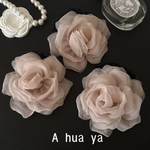 Elegant Sweet Rose Pink Ogees Elastic Hair Ties Korean Style Forest System Girls Hair Bands New Fresh out Fashion Accessories