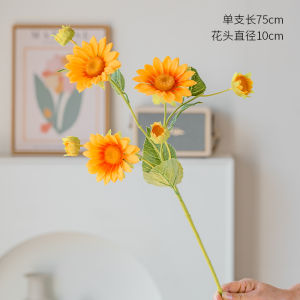 Yellow Sunflower Artificial Flowers Decorative Bouquet Indoor Placement High End Floral Arrangement Living Room Decor