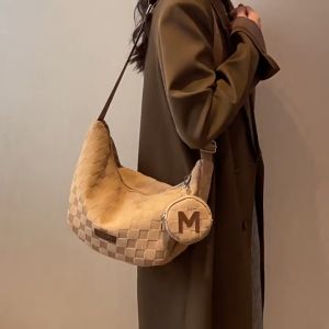 Large-capacity Checkerboard Bag & Casual Women's Shoulder Bag 2024