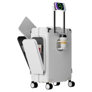 Front Open Multi-functional Aluminum Frame Luggage Travel Case