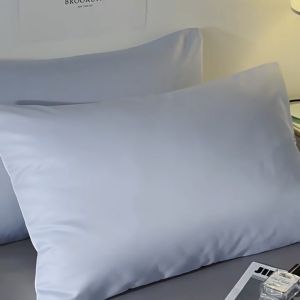 CHT ปลอกหมอน ปลอกหมอนและปลอกหมอนไหมน้ำแข็งซัก1ชุด ผ้าซาติน สีพื้น เนื้อนุ่ม เย็นสบาย ปลอกหมอนสำหรับบ้าน48X74ซม.