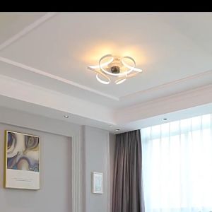 Ceiling Fan Light Tricolor Led With bluetooth Speaker special-shaped Living room bedroom dining room light with fan