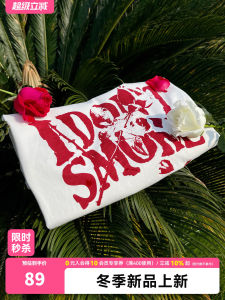 Romantic Rose Print Loose Fit Short Sleeve T-Shirt for Couples DONSMOKELa Vie En Rose Casual Cotton Youth Fashion Summer Top