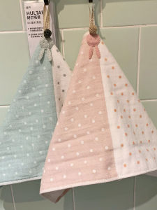 Khăn Mặt Trẻ Em Bằng Cotton Nguyên Chất Swanlace Màu Khối Dễ Thương Khăn Mặt Nhỏ Thỏ Treo Chấm Bi Khăn Lau Tay Cotton Nguyên Chất