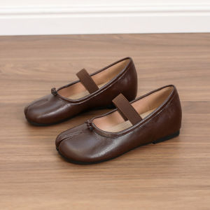 Casual Roman Style Womens Mary Jane Shoes Pig Toe Split Spring Autumn Low Cut 4CM Wedge Heel Fashionable Outerwear