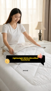 White Single Size Comforter Ultra Soft Lightweight All-Season Fit Bedroom Scene