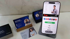 EvoCardLink | EvoVertical Interactive Digital Business Card / Vertical or Portrait business card / Lanyard design / NFC Name Card / NFC Card / NFC Business Card