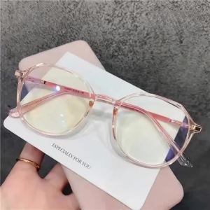 New Womens Flat Mirror Polygonal Womens Decorative Glasses Frame Suitable for Daily Wearing in Photography