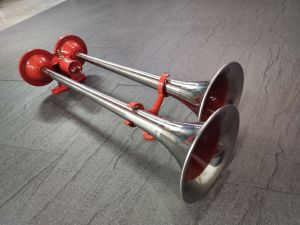 แตรลม3ช่ายอดฮิต สายบรรทุก (ใช้กับถังลมไฟรถ24v.)ดังจัด เงาทรงสวย สายบรรทุกต้องมีจ้า