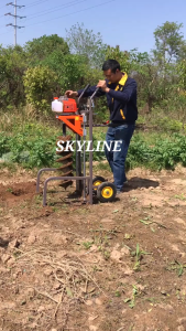 SJYLINE เครื่องขุดดิน โครง แบบ2ล้อ +ดอกเจาะดิน8นิ้ว ขนาด68cc. เครื่องเจาะดิน เครื่องขุดหลุม EA680