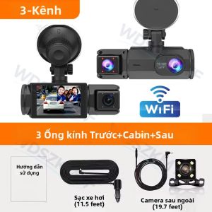 Camera Hành Trình WiFi 1080P Với 2/3 Ống Kính DVR Ô Tô Góc Rộng Tầm Nhìn Ban Đêm Ống Kính Phía Sau Tùy Chọn Ghi Hình Vòng Lặp Hộp Đen Cho Thiết Bị Ghi Hình Khi Lái Xe